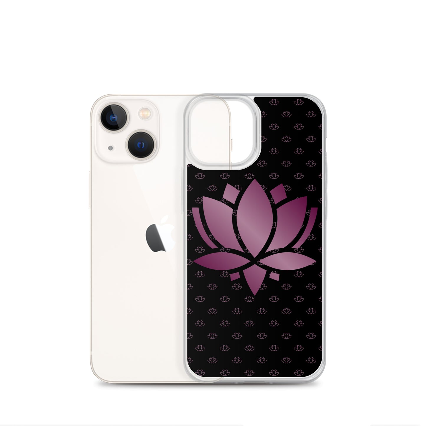 Lotus Flower Black Purple Power Clear Case for iPhone®