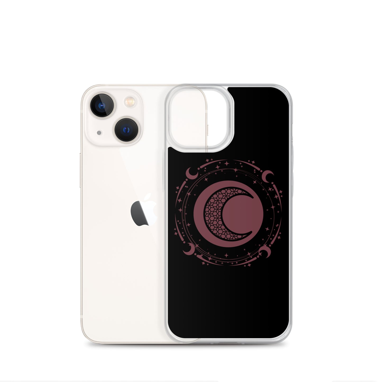 Moon Star Black Purple Peace Clear Case for iPhone®