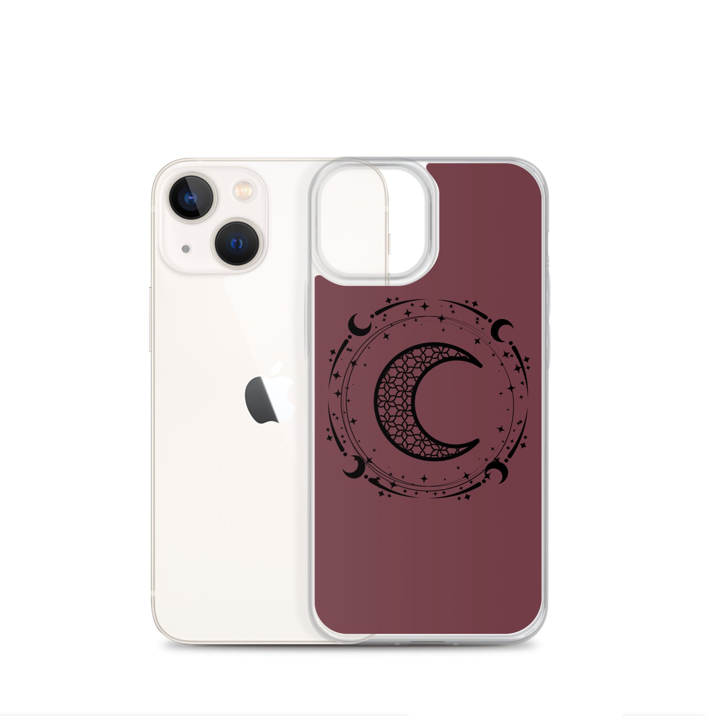 Moon Star Circle Purple Peace Clear Case for iPhone®