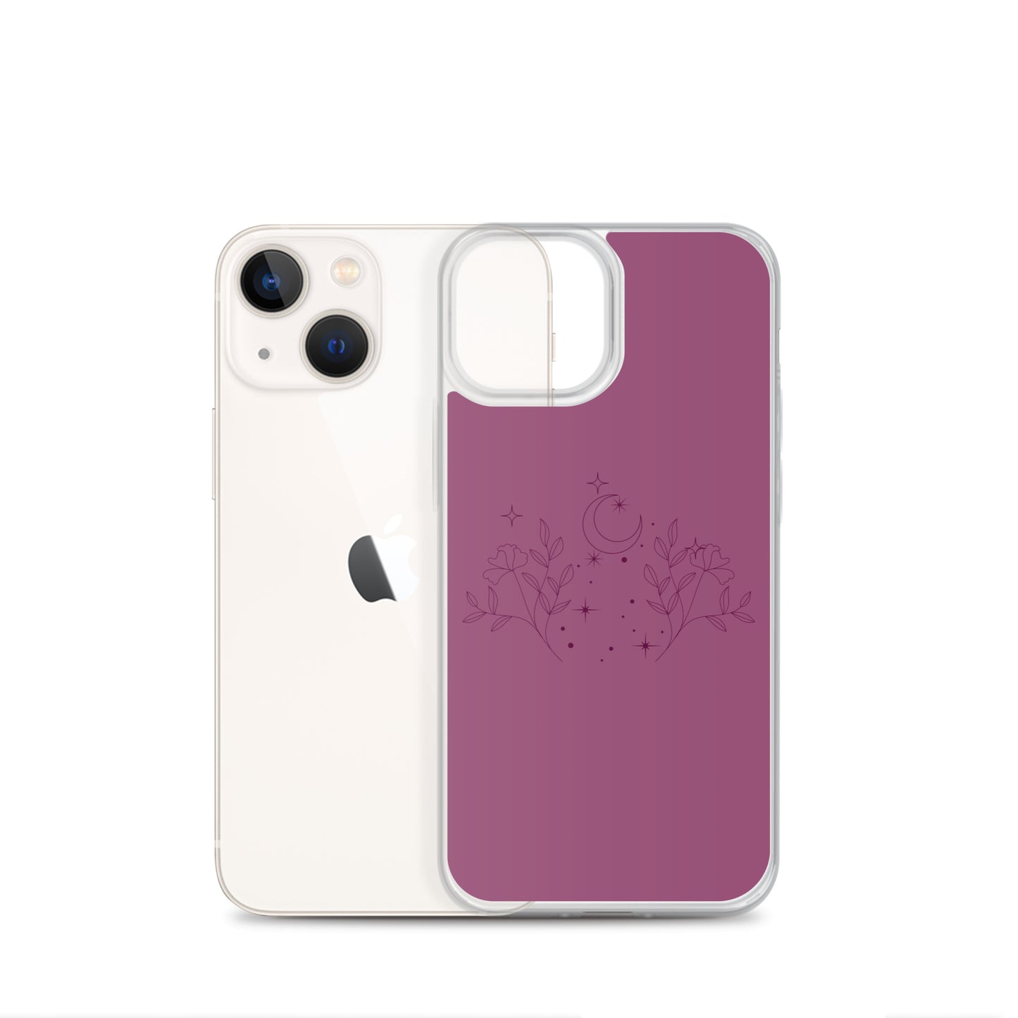 Flower Moon Warm Pink Clear Case for iPhone®