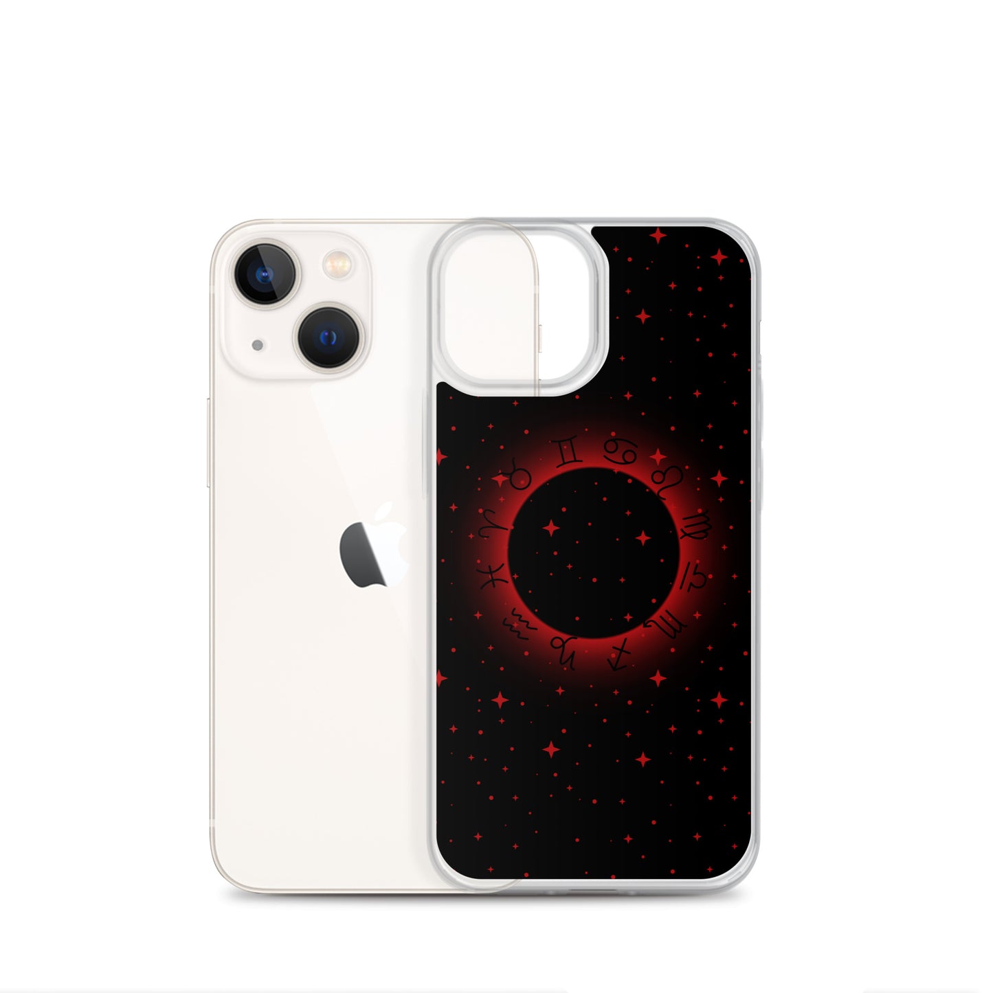 Star Zodiac Black Fire Red Clear Case for iPhone®