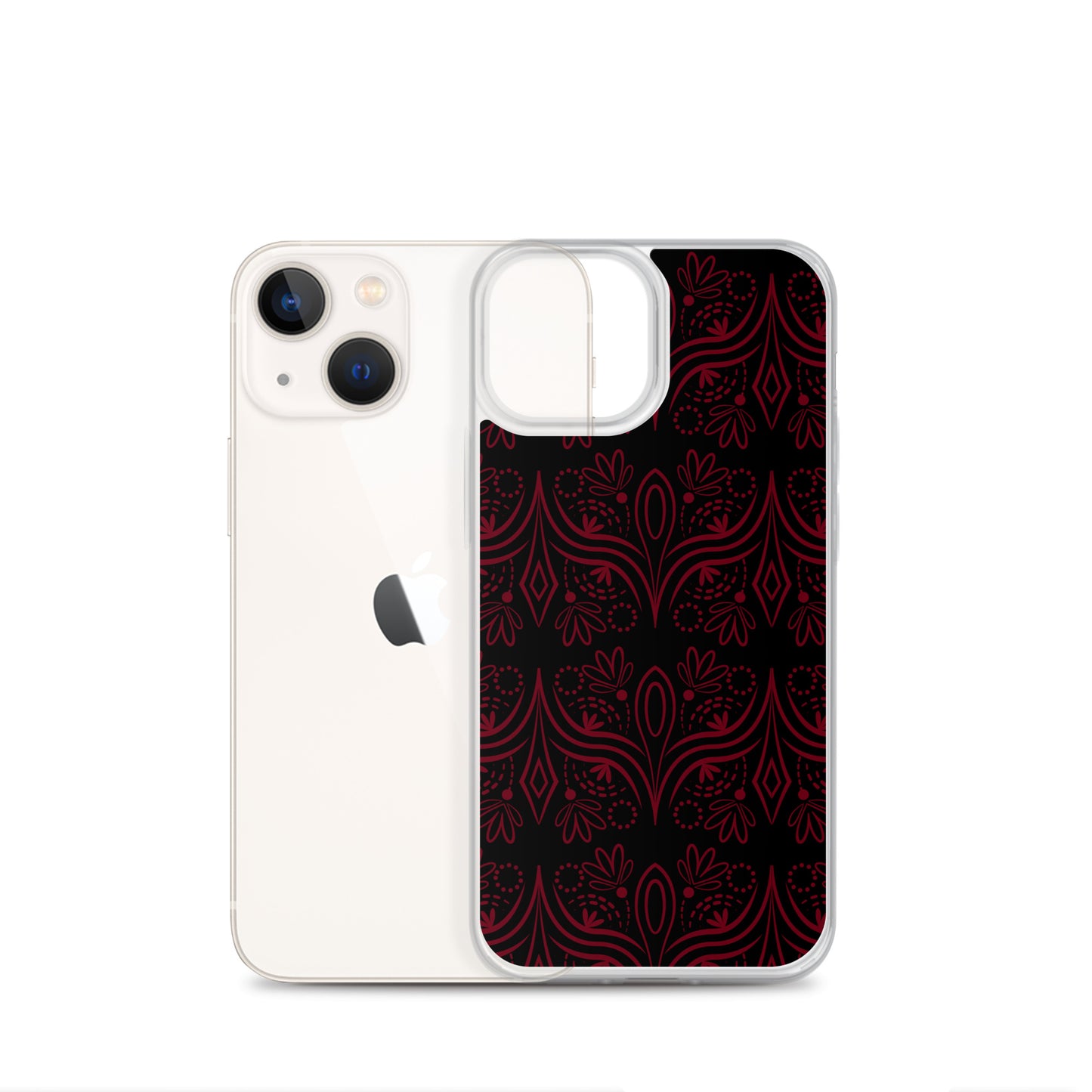 Geometric Black Star Red Clear Case for iPhone®