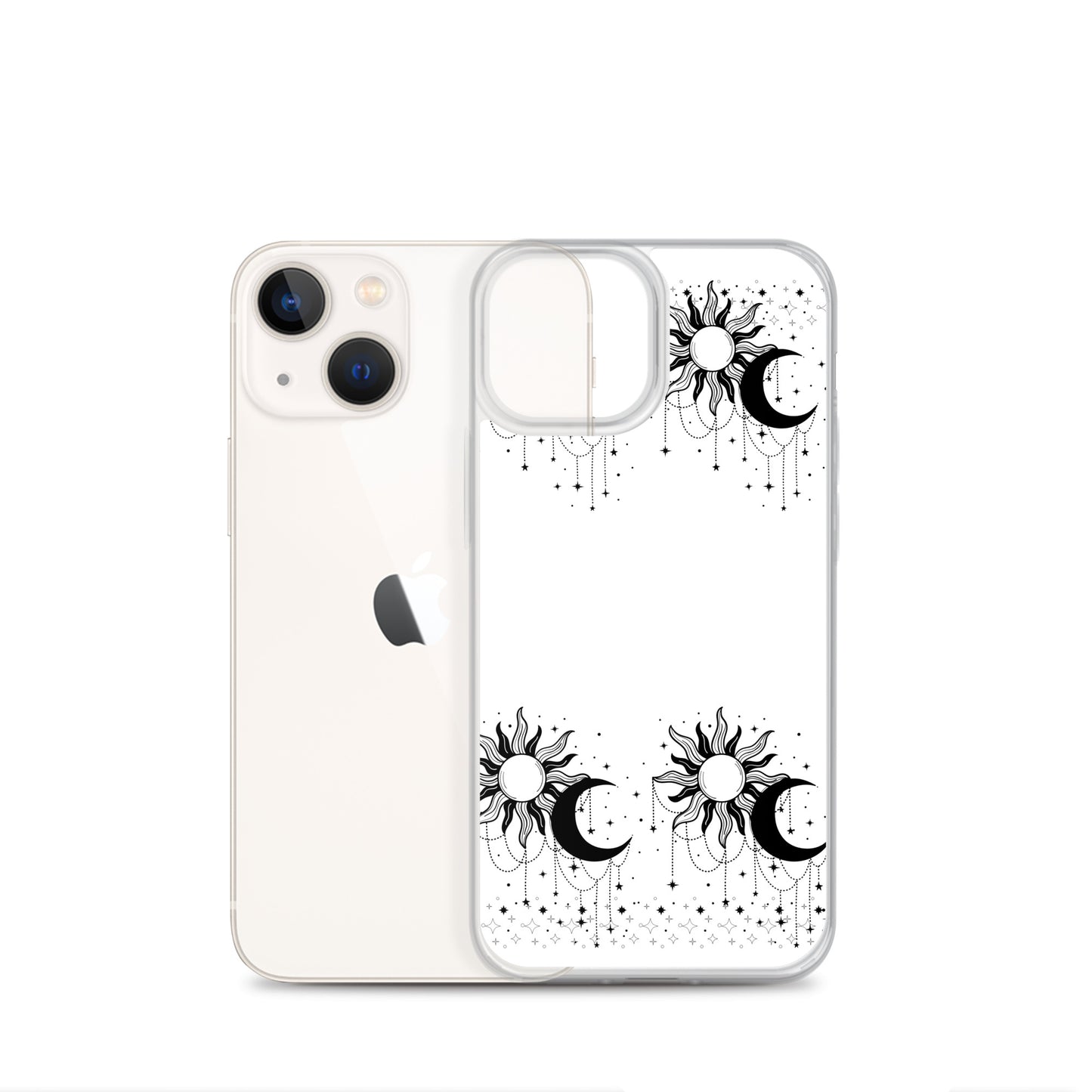 Black White Sun Moon Clear Case for iPhone®