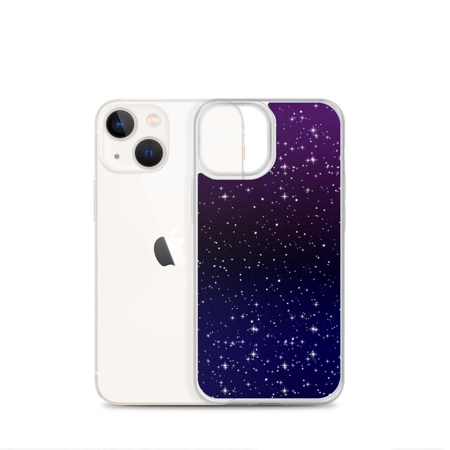 Purple Black Star Galaxy Clear Case for iPhone®