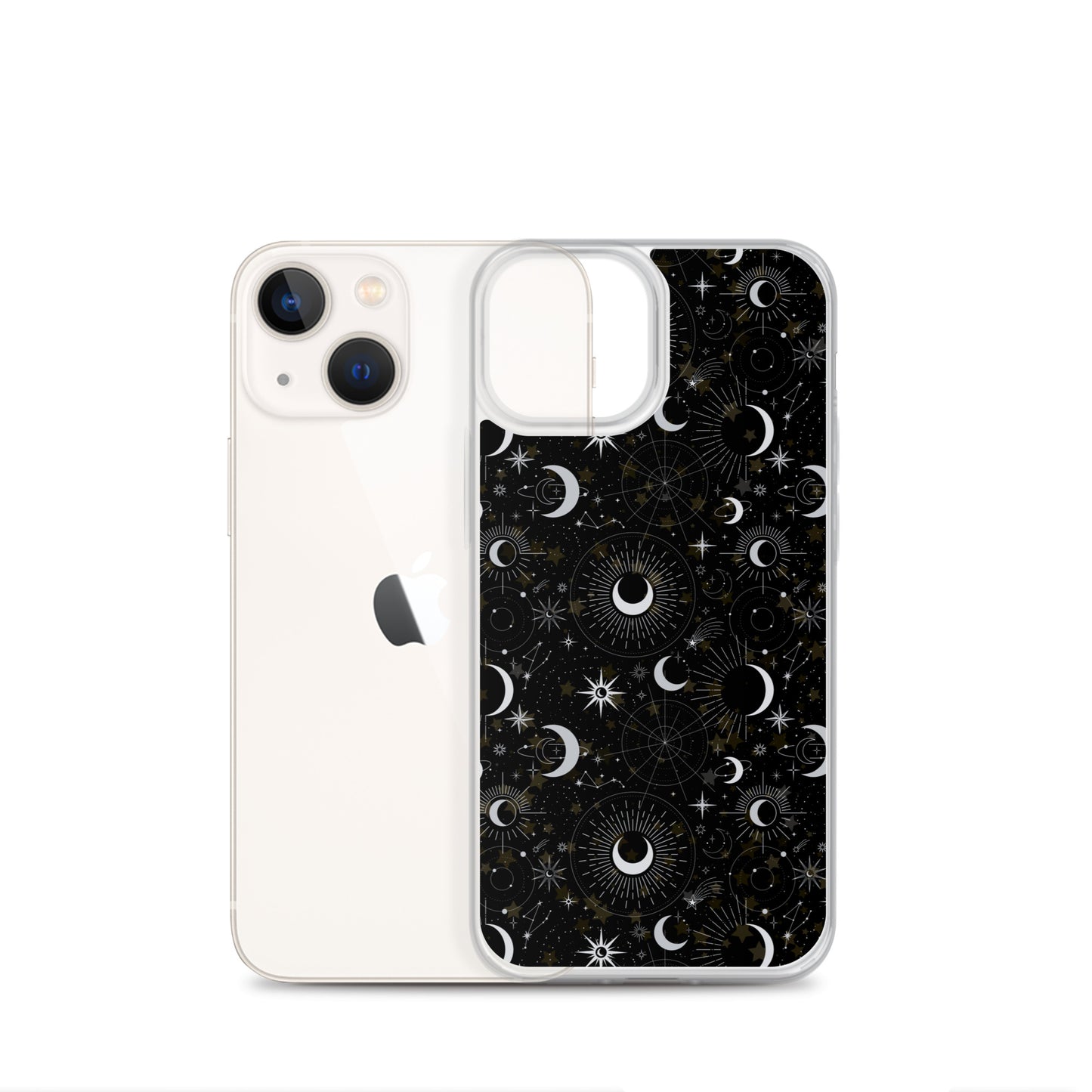 Silver Black Moon Clear Case for iPhone®