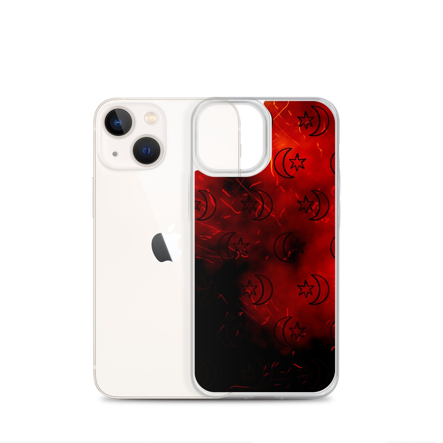 Red Moon Star Clear Case for iPhone®