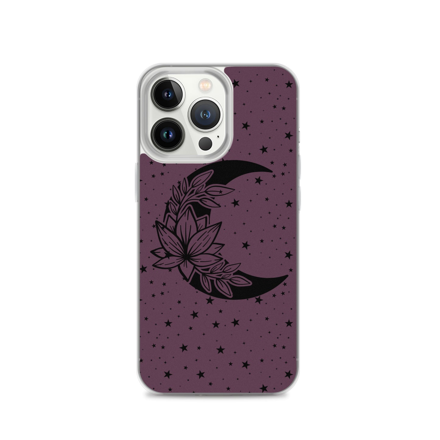 Floral Moon Star Purple Play Clear Case for iPhone®