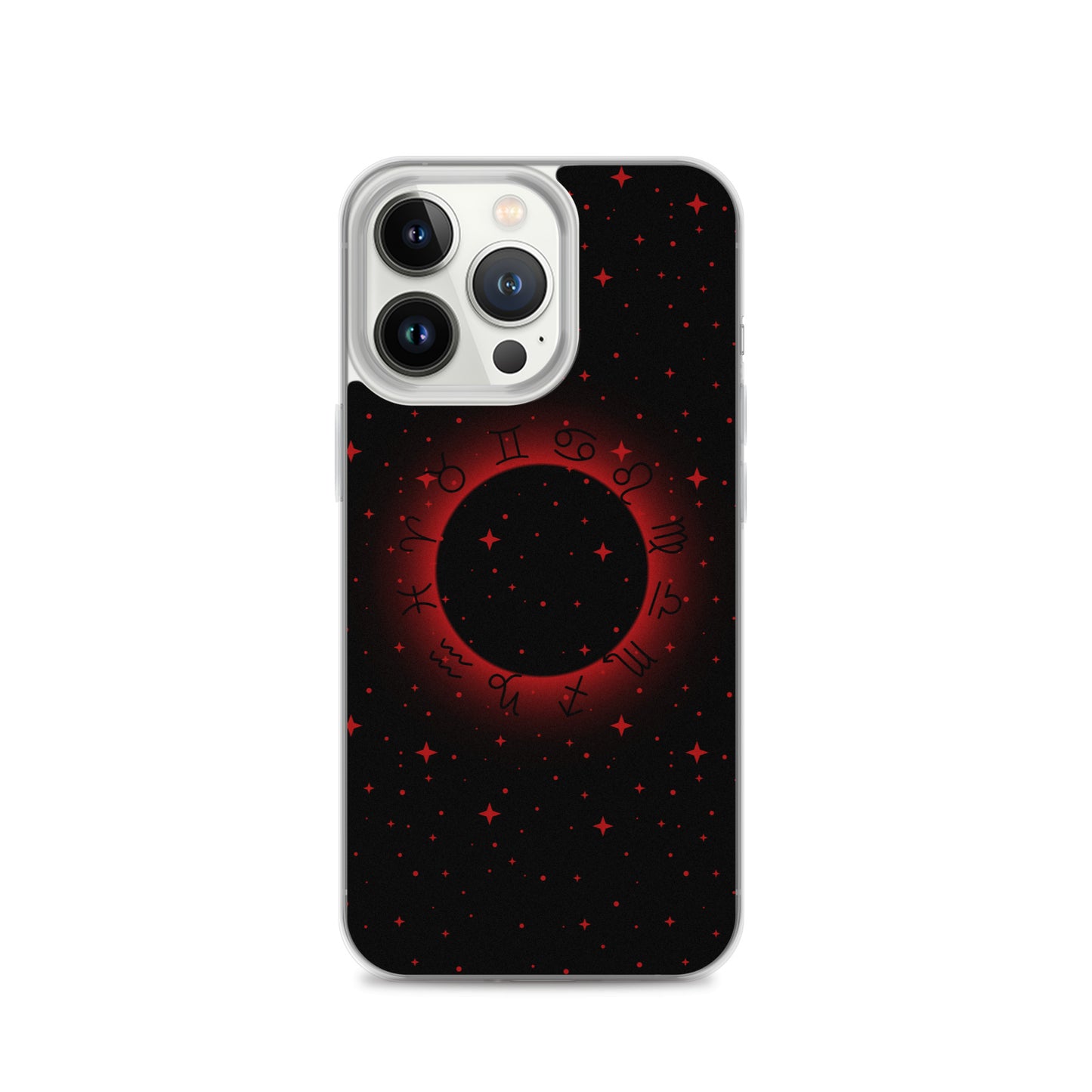 Star Zodiac Black Fire Red Clear Case for iPhone®