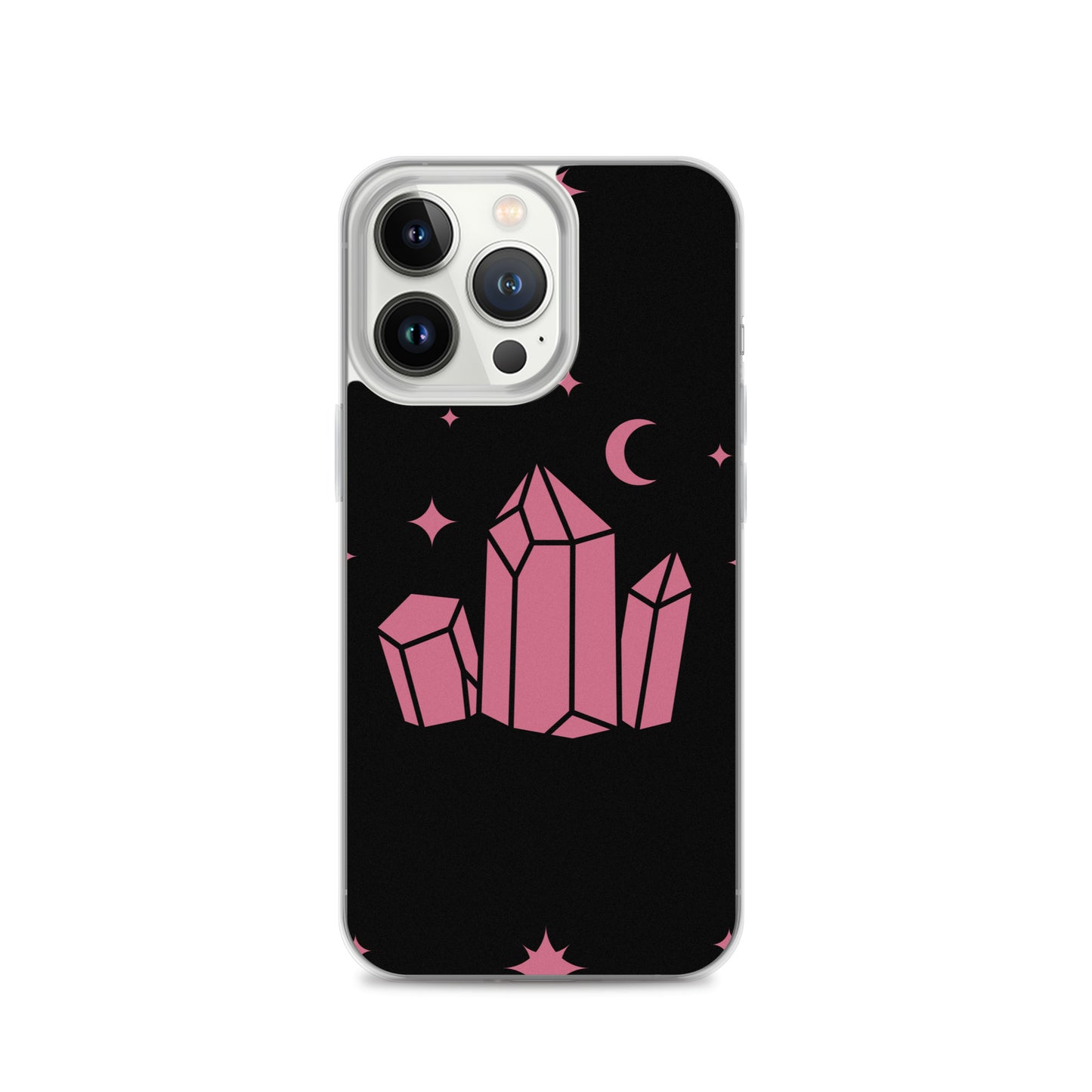 Crystal Star Black Romantic Pink Clear Case for iPhone®