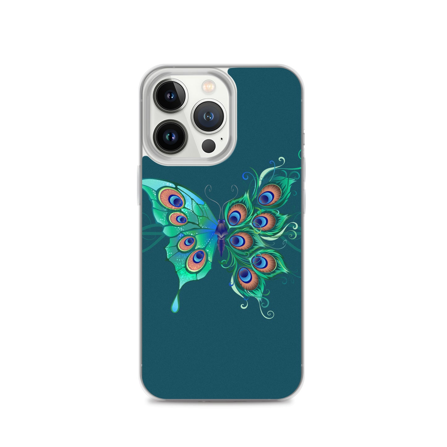 Peacock Butterfly Astronaut Blue Clear Case for iPhone®