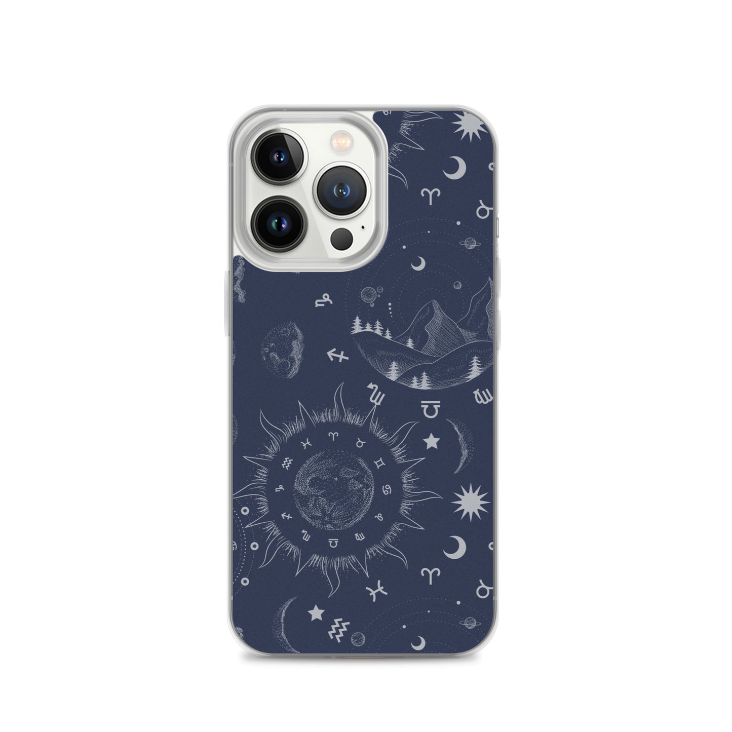 Navy Blue Moon Zodiac Clear Case for iPhone®