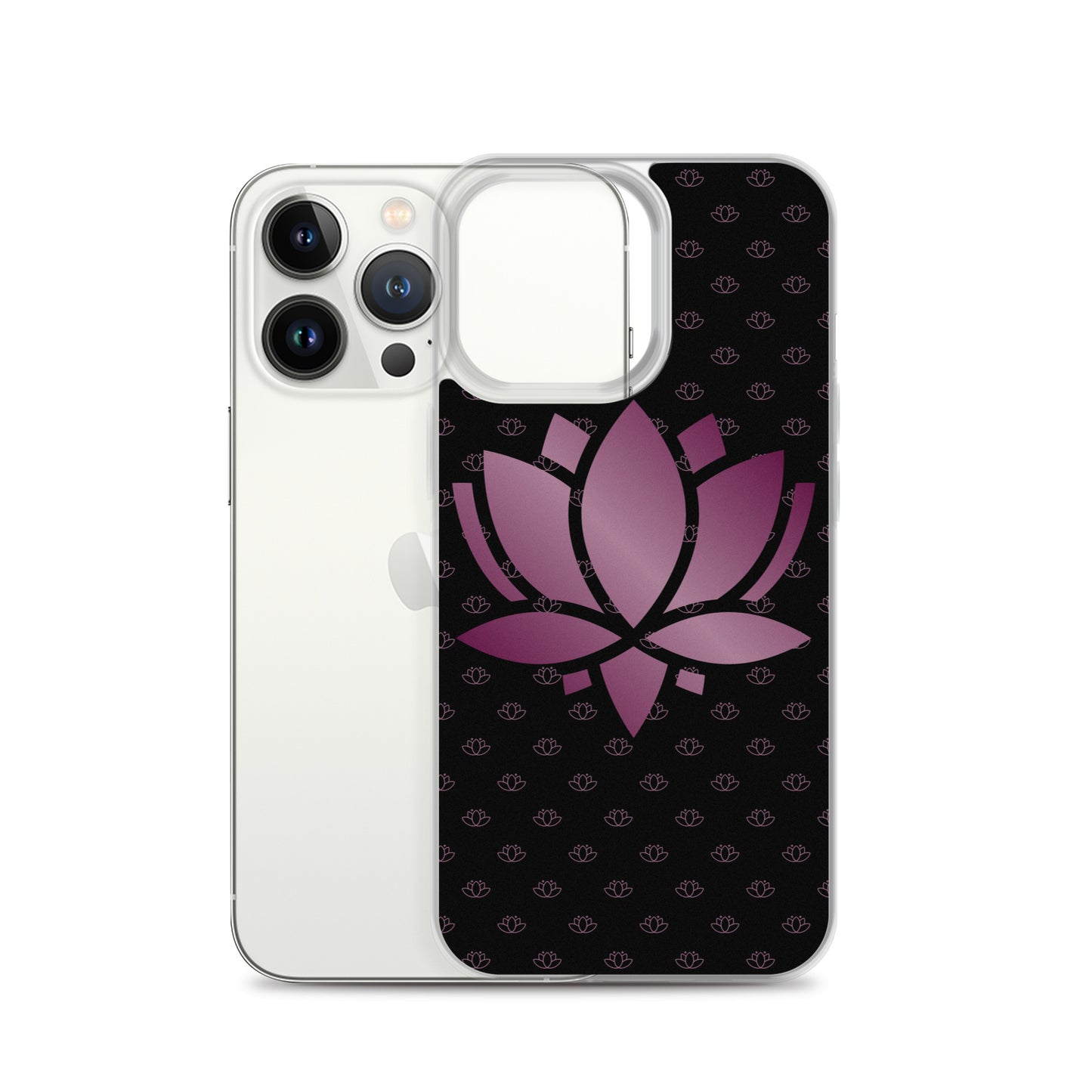 Lotus Flower Black Purple Power Clear Case for iPhone®