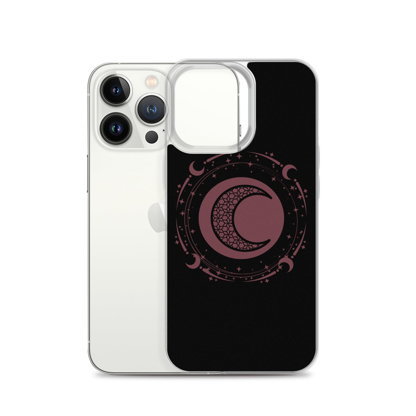 Moon Star Black Purple Peace Clear Case for iPhone®