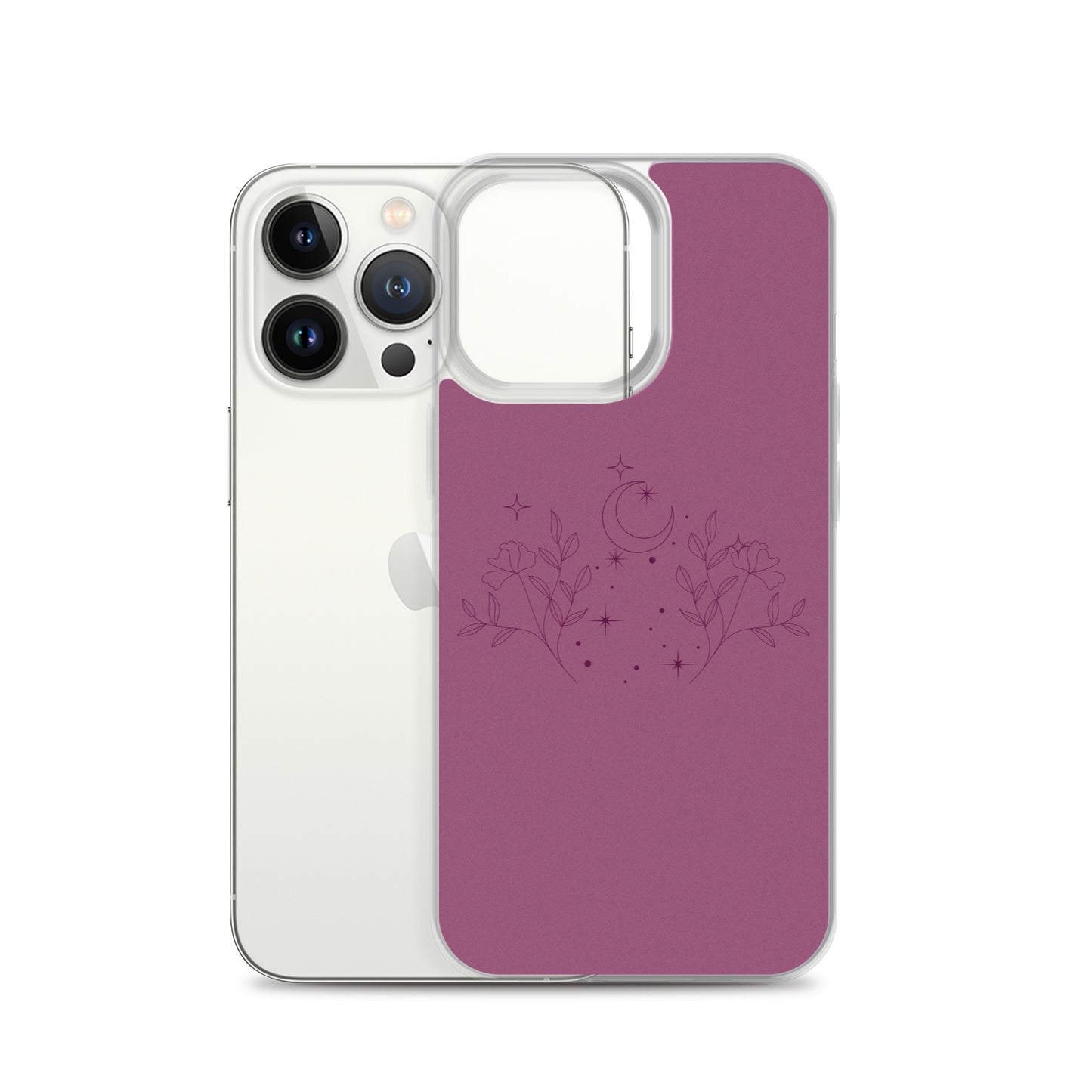 Flower Moon Warm Pink Clear Case for iPhone®