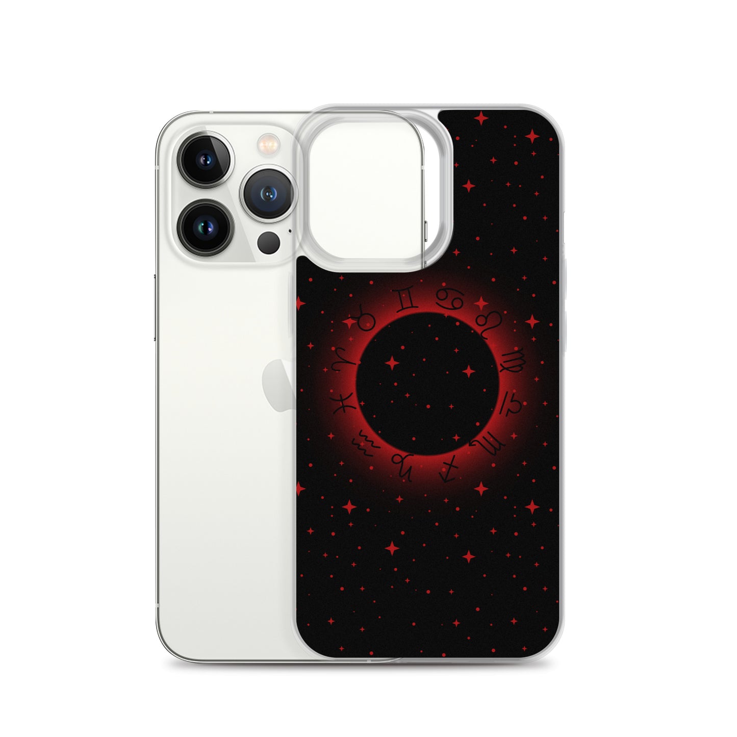 Star Zodiac Black Fire Red Clear Case for iPhone®