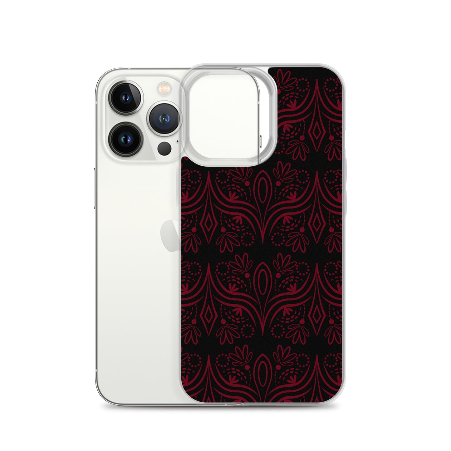 Geometric Black Star Red Clear Case for iPhone®