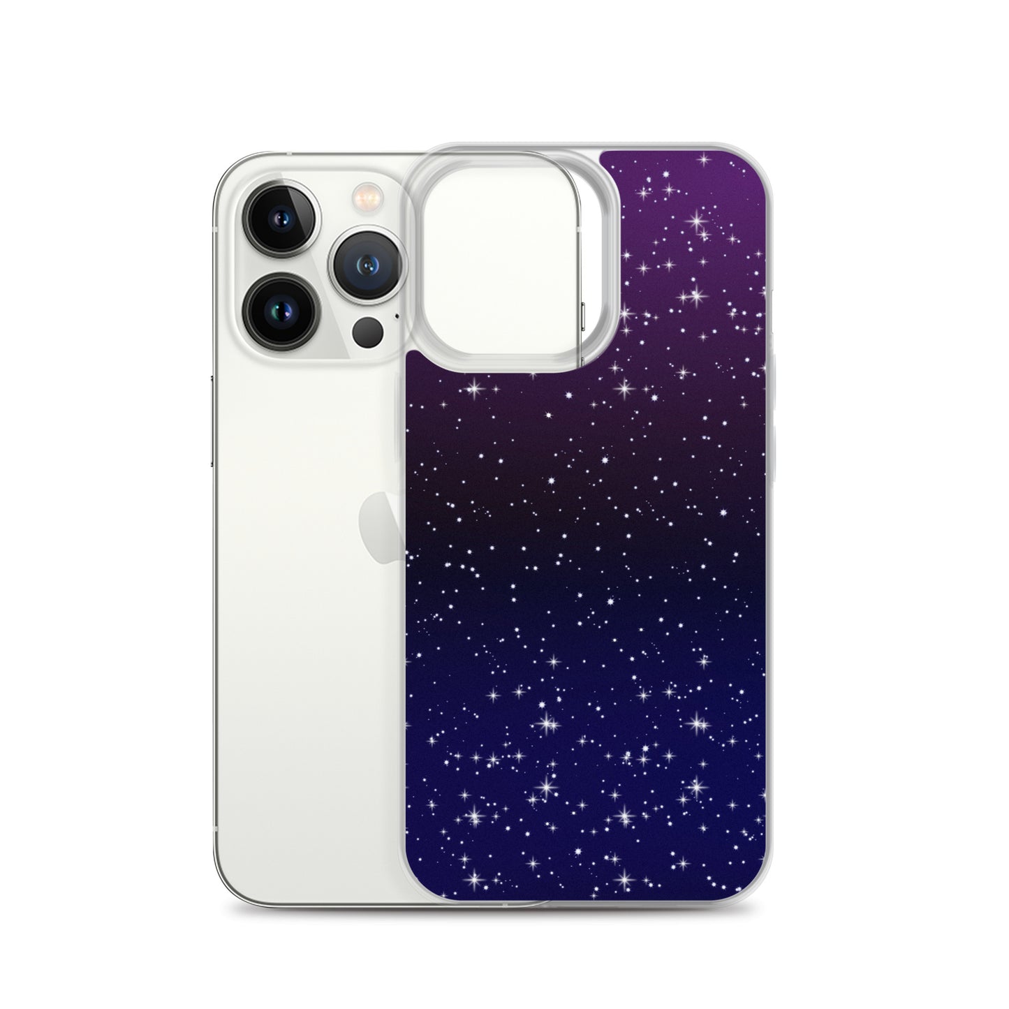 Purple Black Star Galaxy Clear Case for iPhone®