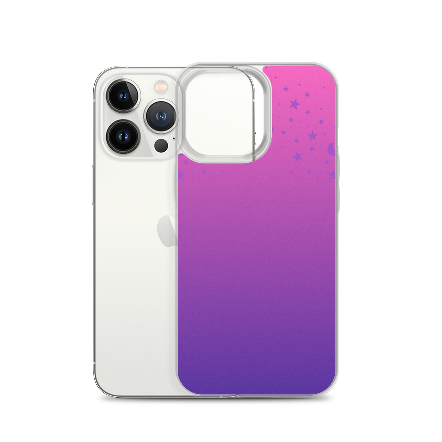 Purple Pink Gradient Star Clear Case for iPhone®