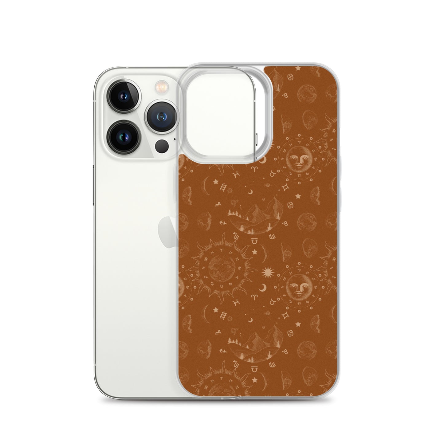 Saddle Brown Moon Galaxy Clear Case for iPhone®