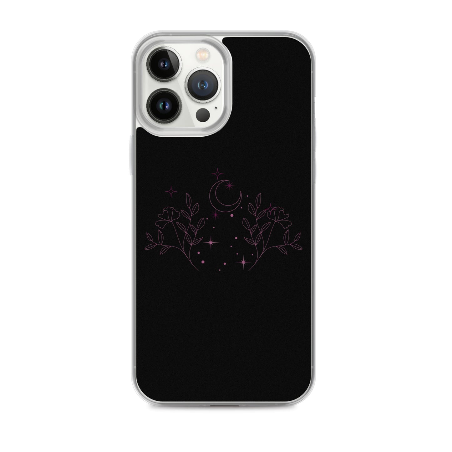 Flower Moon Black Warm Pink Clear Case for iPhone®