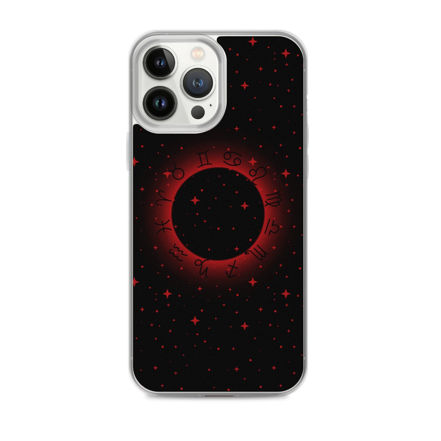 Star Zodiac Black Fire Red Clear Case for iPhone®