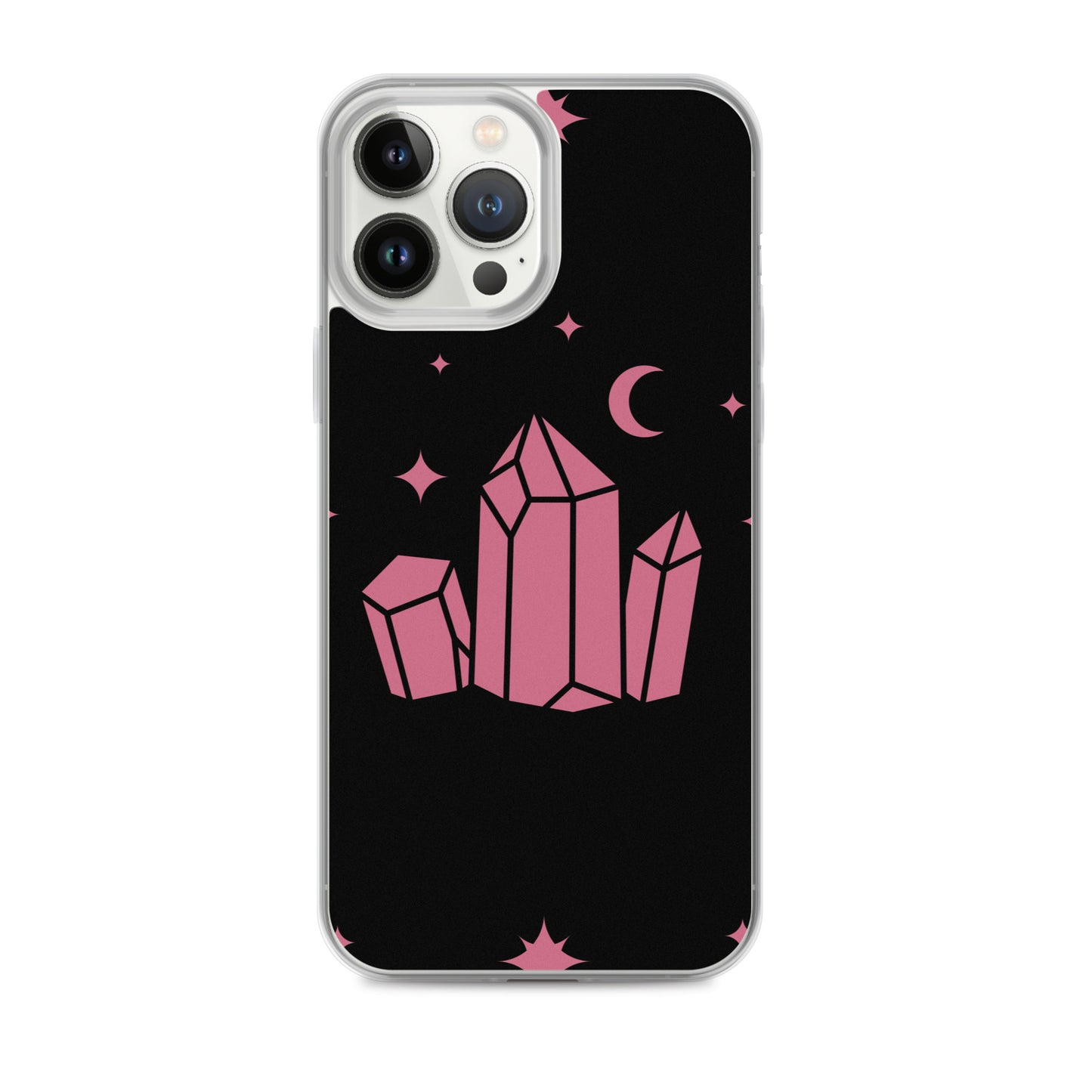 Crystal Star Black Romantic Pink Clear Case for iPhone®