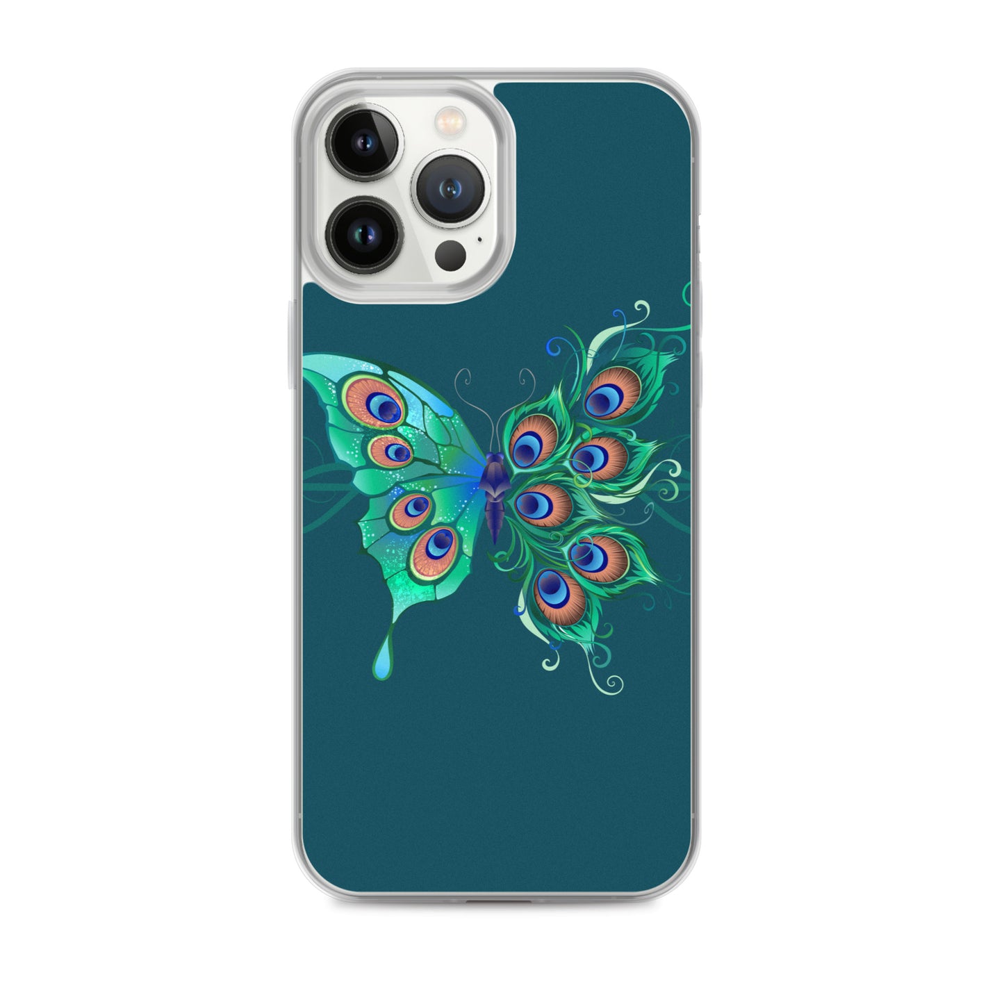 Peacock Butterfly Astronaut Blue Clear Case for iPhone®