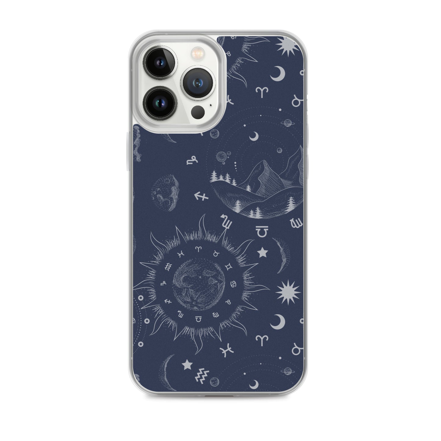 Navy Blue Moon Zodiac Clear Case for iPhone®