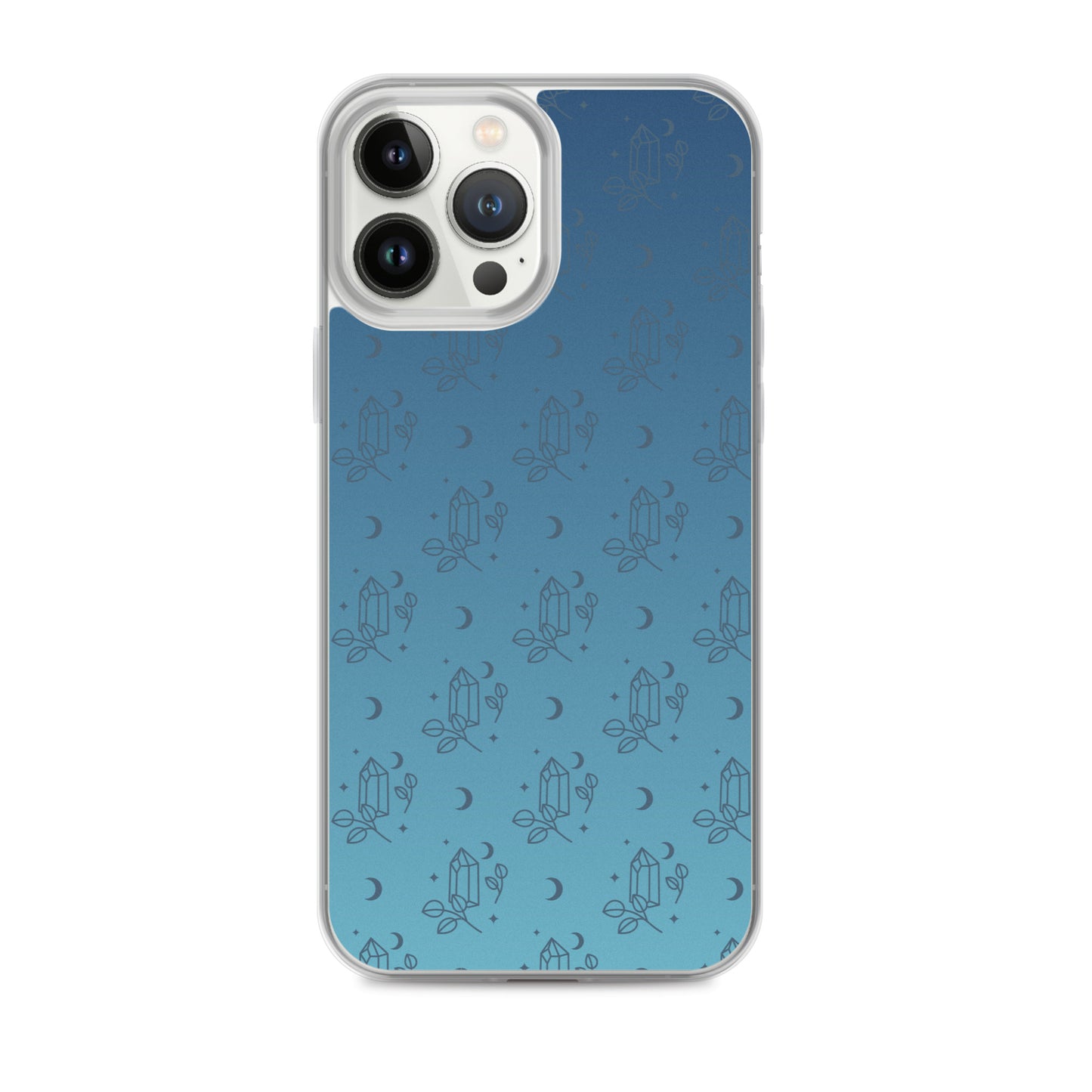 Blue Gradient Crystal Moon Clear Case for iPhone®