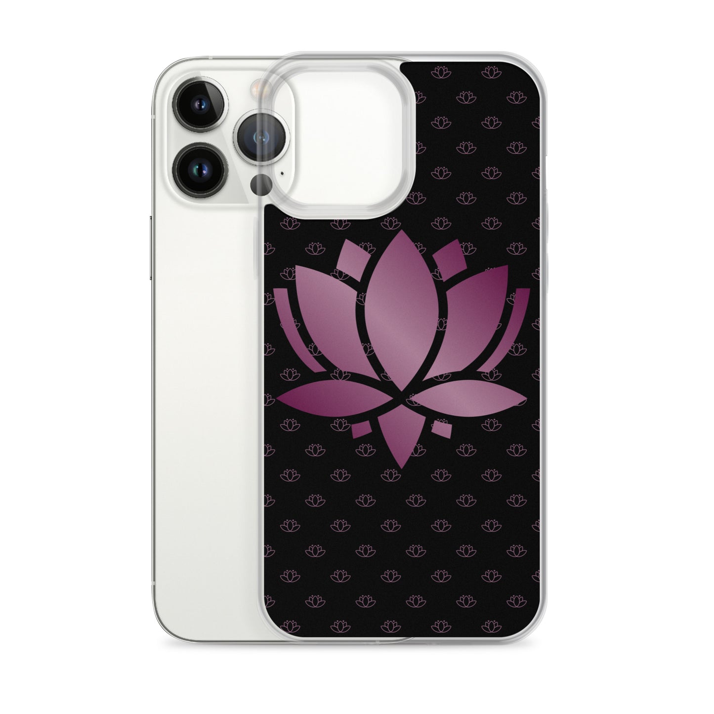 Lotus Flower Black Purple Power Clear Case for iPhone®