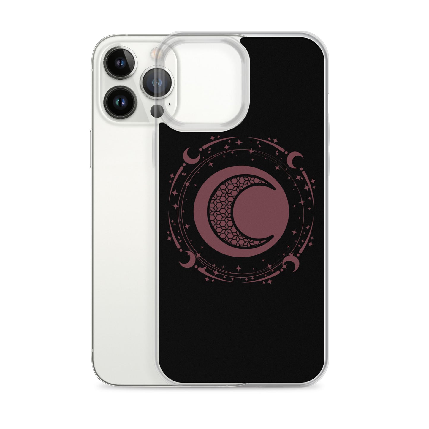 Moon Star Black Purple Peace Clear Case for iPhone®