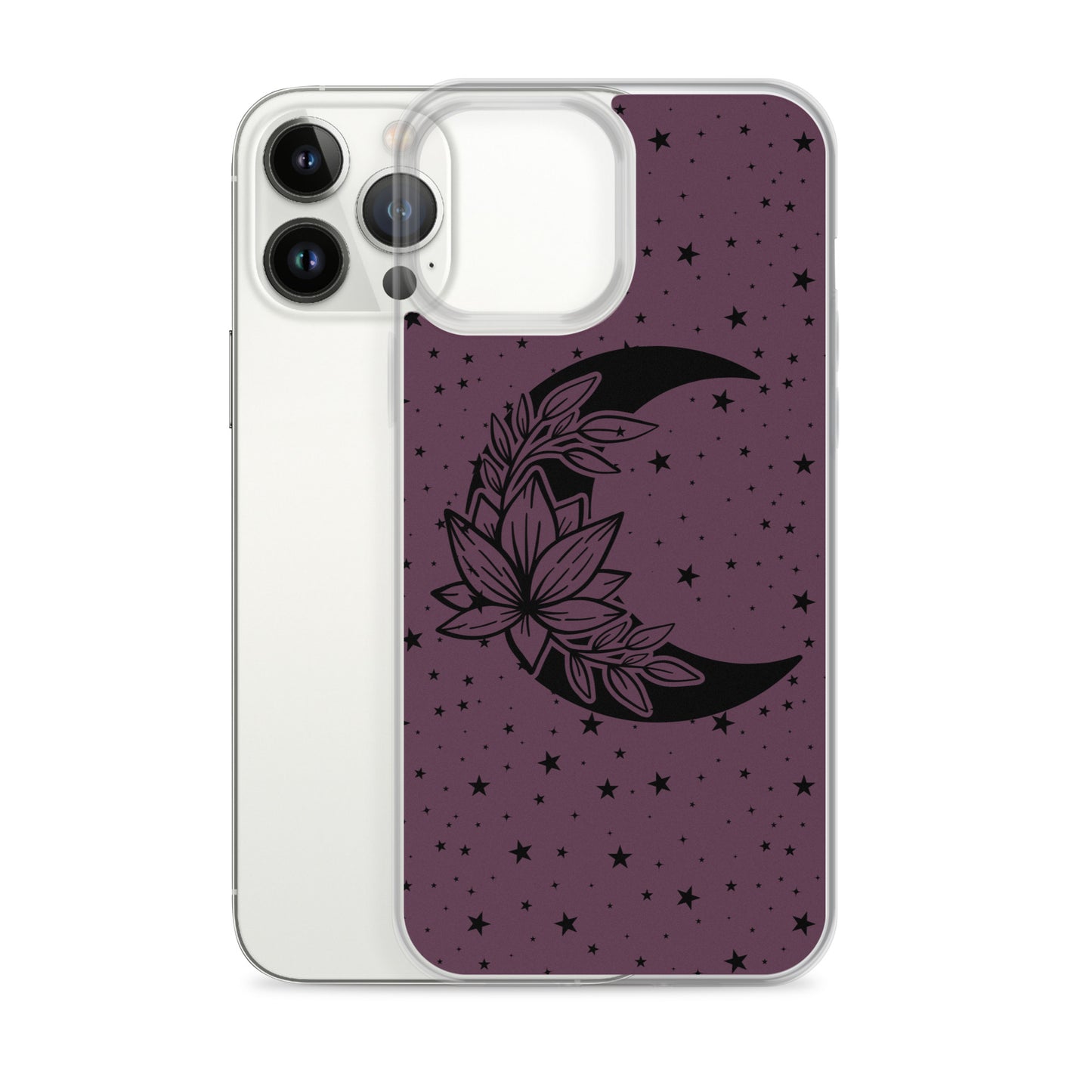 Floral Moon Star Purple Play Clear Case for iPhone®