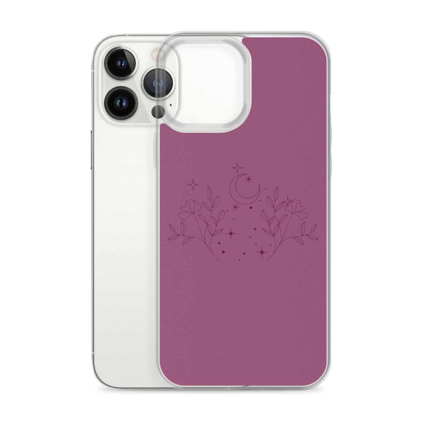 Flower Moon Warm Pink Clear Case for iPhone®