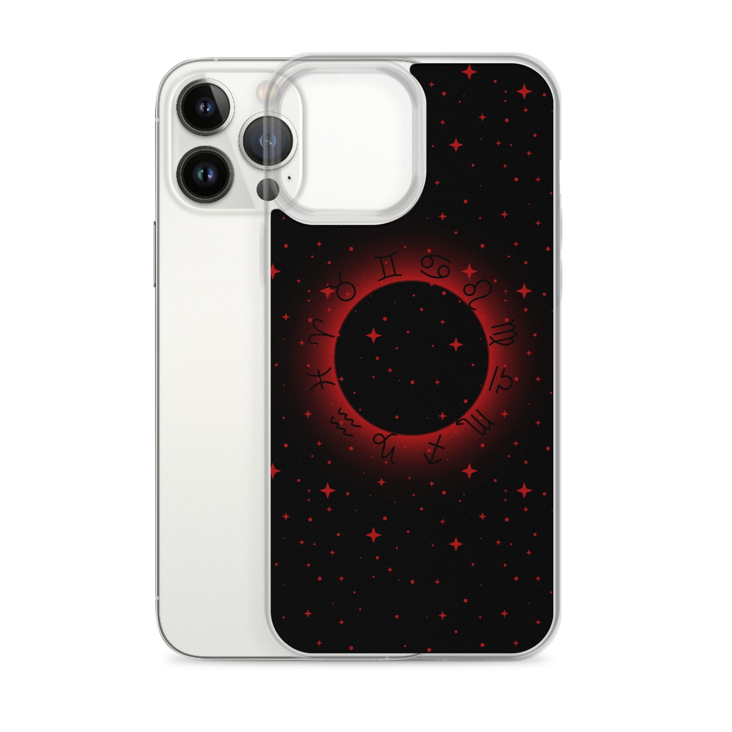 Star Zodiac Black Fire Red Clear Case for iPhone®