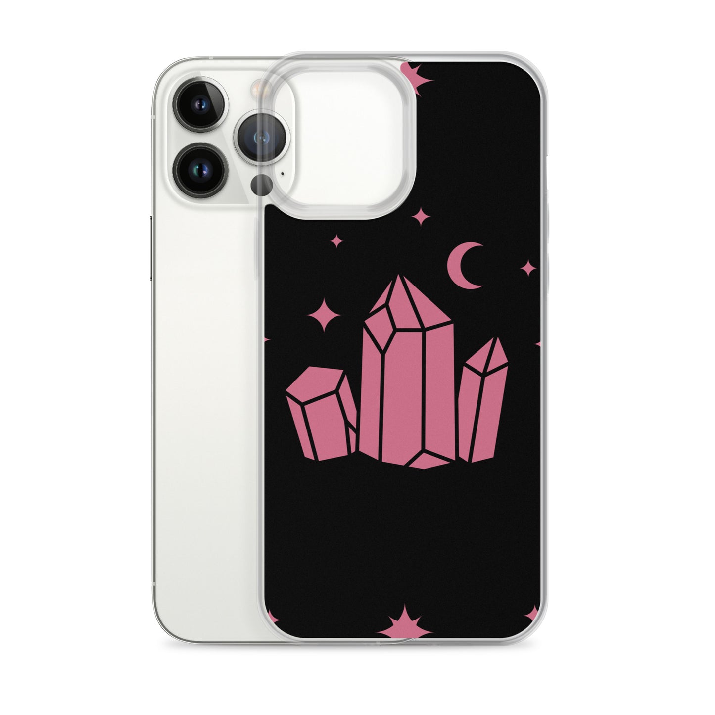 Crystal Star Black Romantic Pink Clear Case for iPhone®