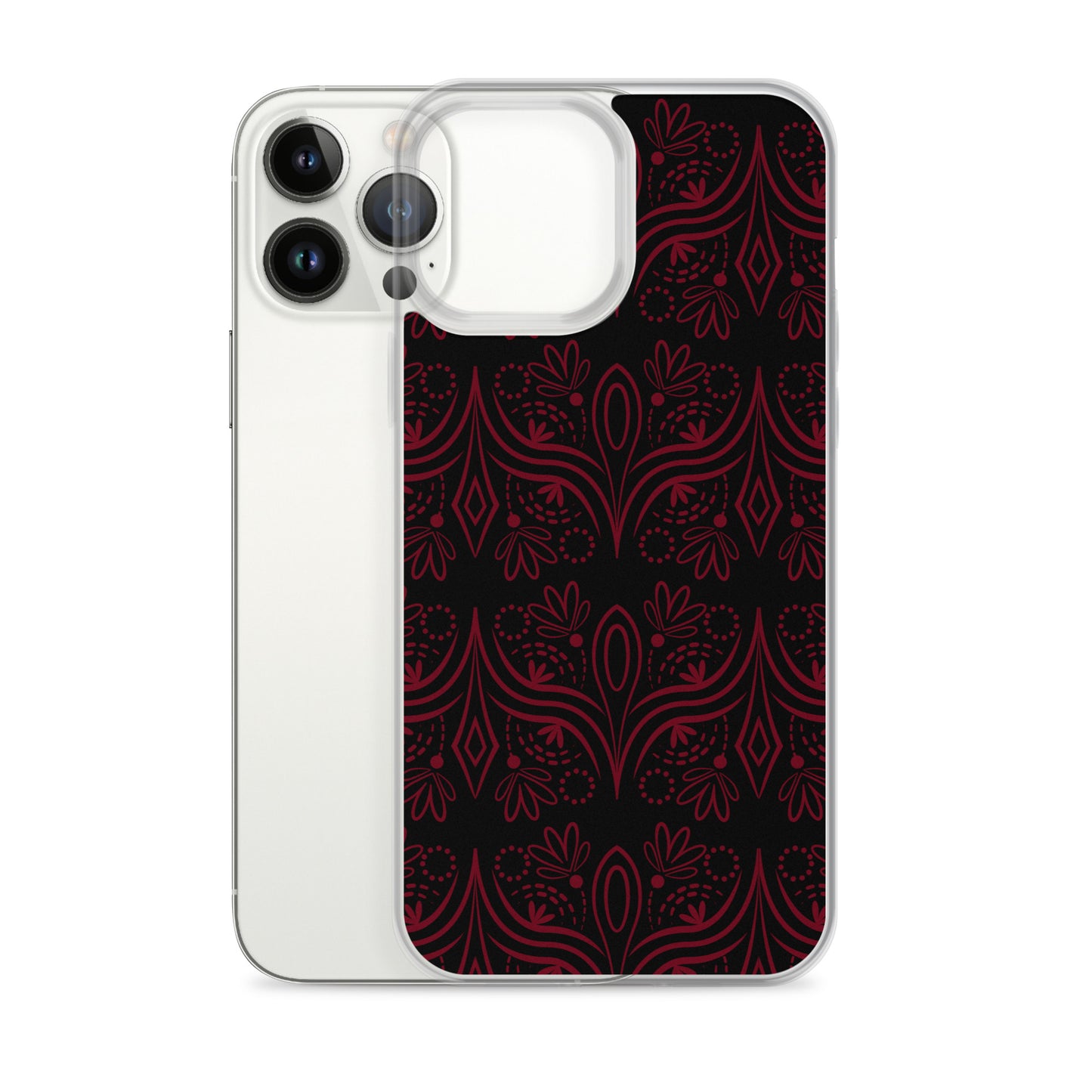 Geometric Black Star Red Clear Case for iPhone®