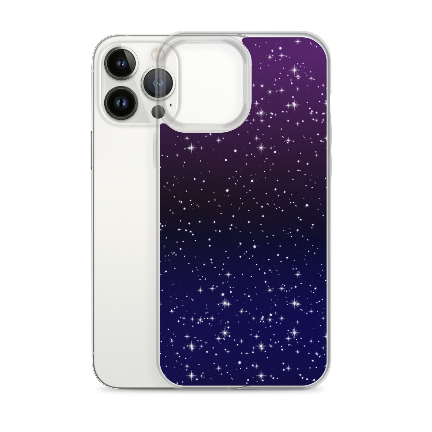 Purple Black Star Galaxy Clear Case for iPhone®