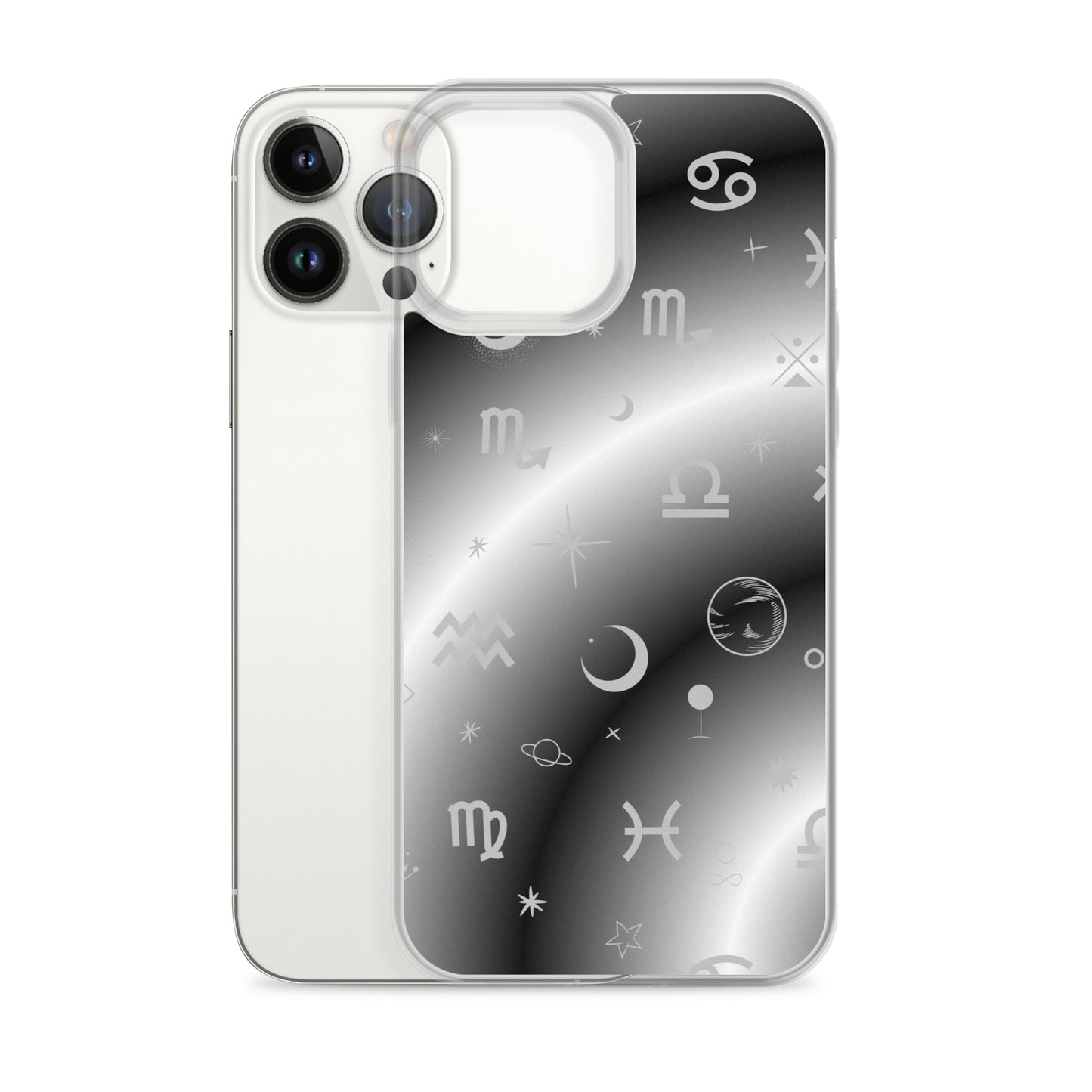 Black White Zodiac Clear Case for iPhone®