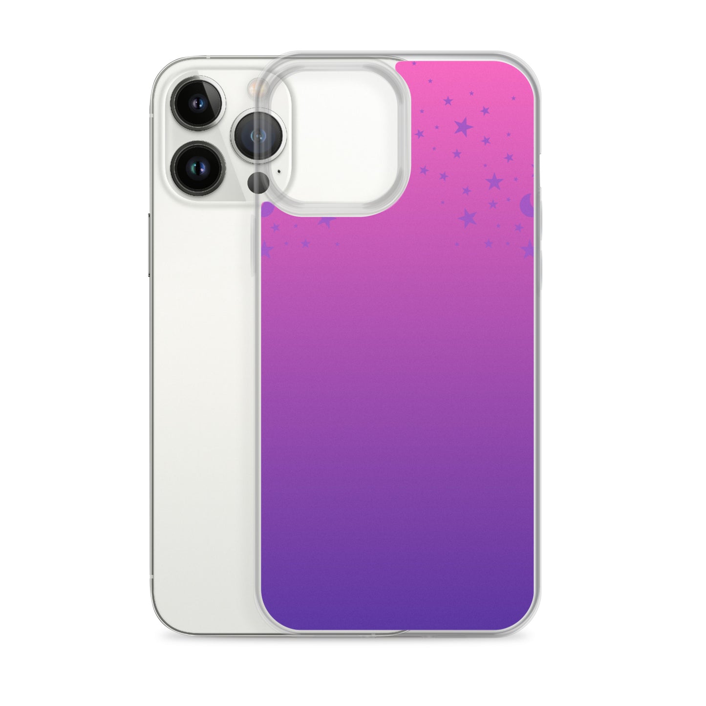 Purple Pink Gradient Star Clear Case for iPhone®