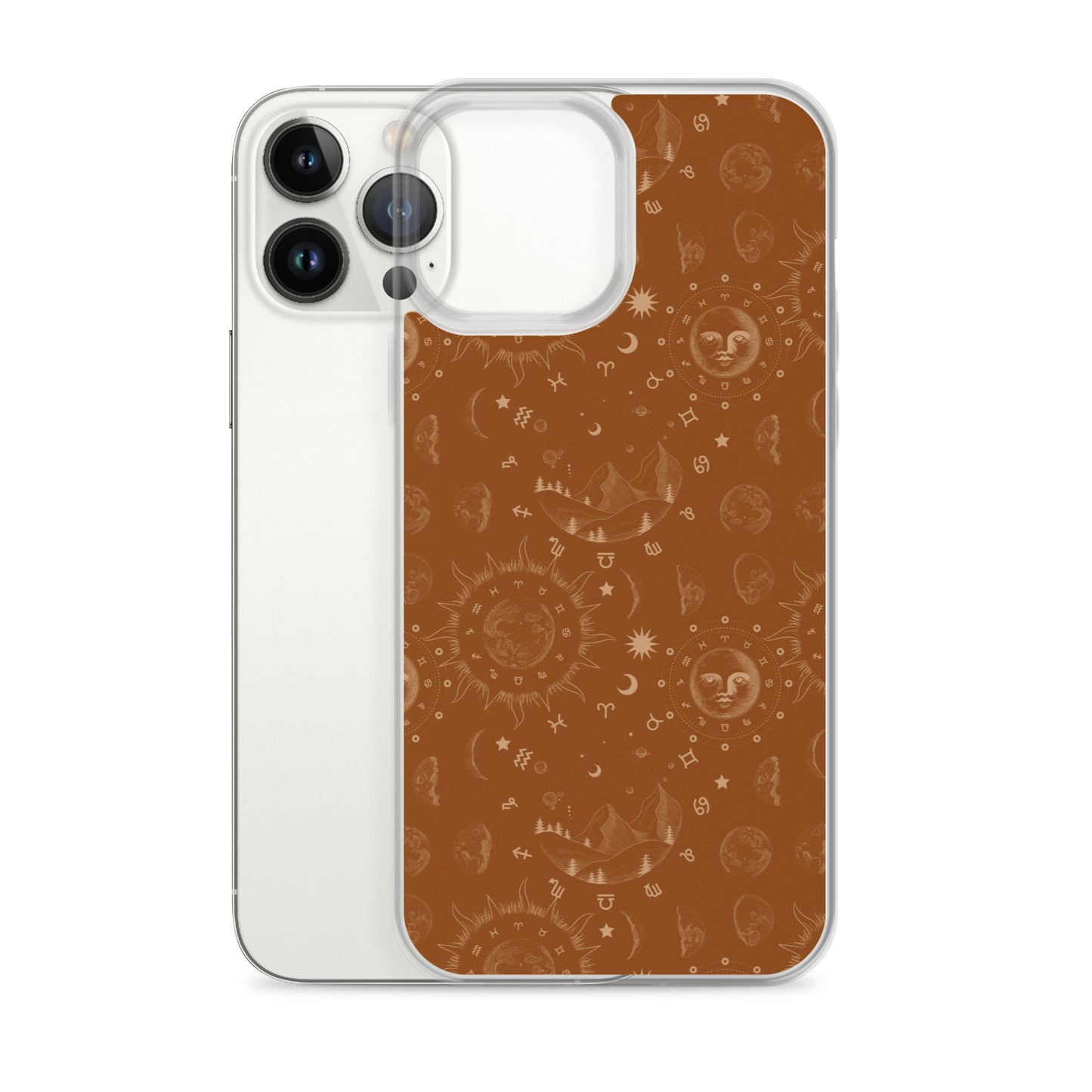 Saddle Brown Moon Galaxy Clear Case for iPhone®