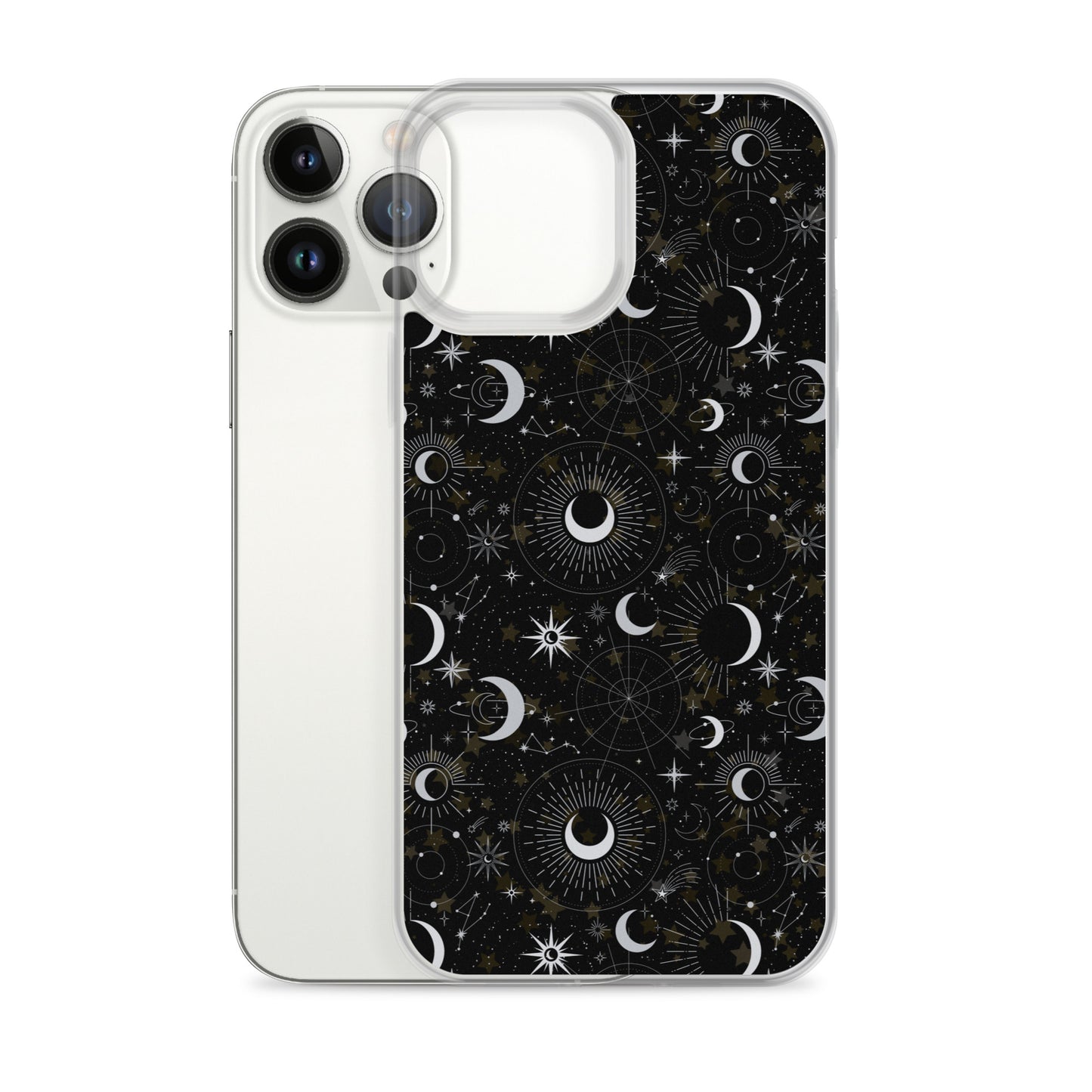 Silver Black Moon Clear Case for iPhone®