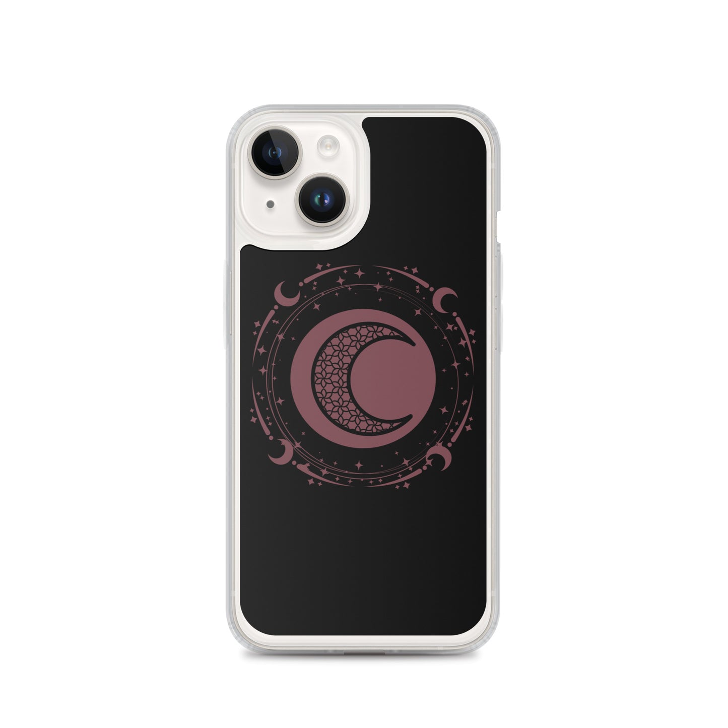 Moon Star Black Purple Peace Clear Case for iPhone®