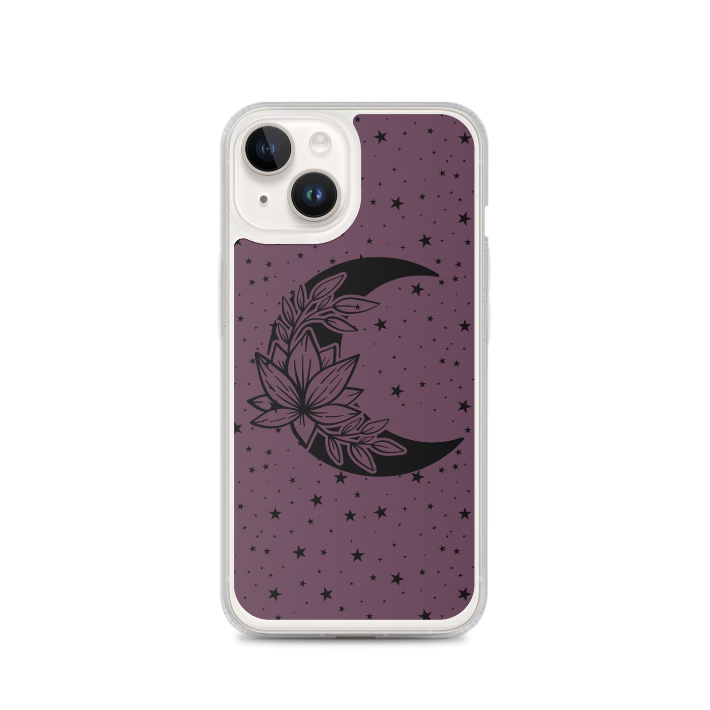 Floral Moon Star Purple Play Clear Case for iPhone®