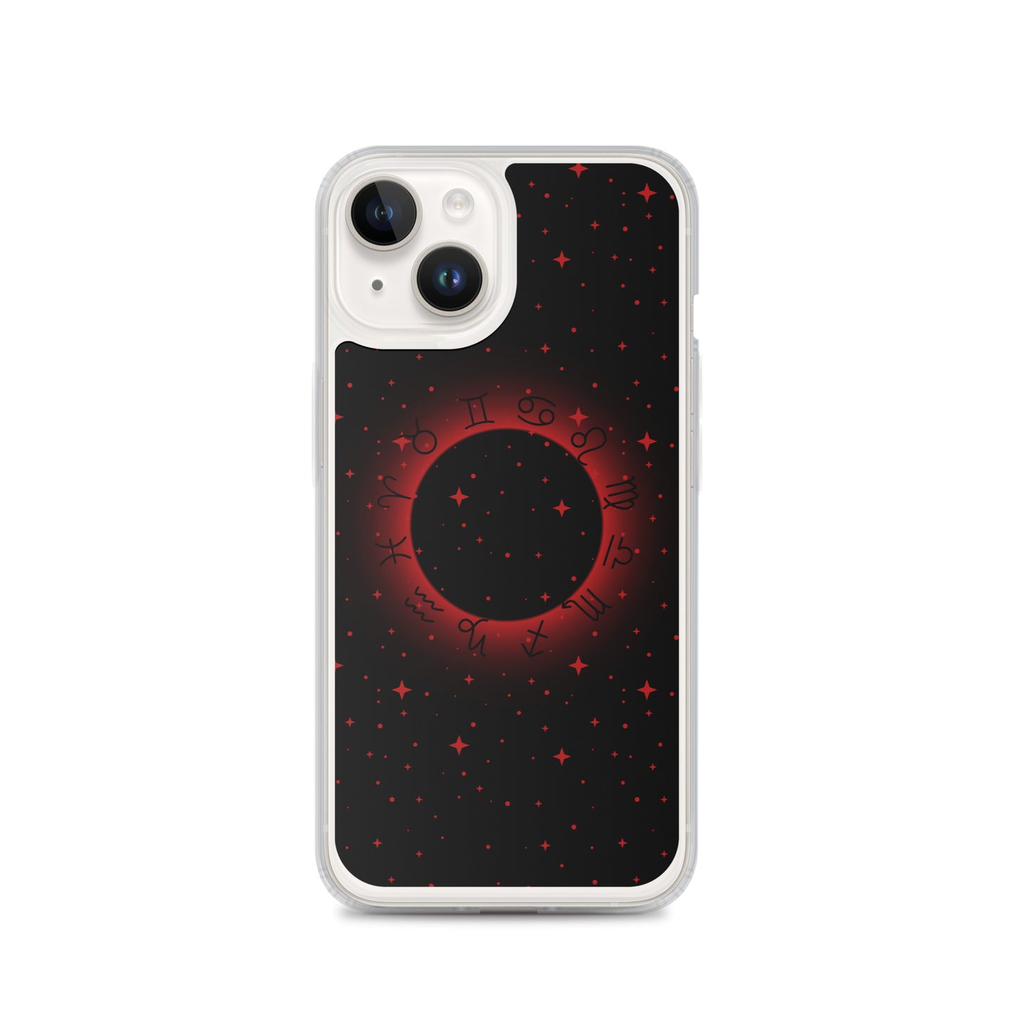 Star Zodiac Black Fire Red Clear Case for iPhone®