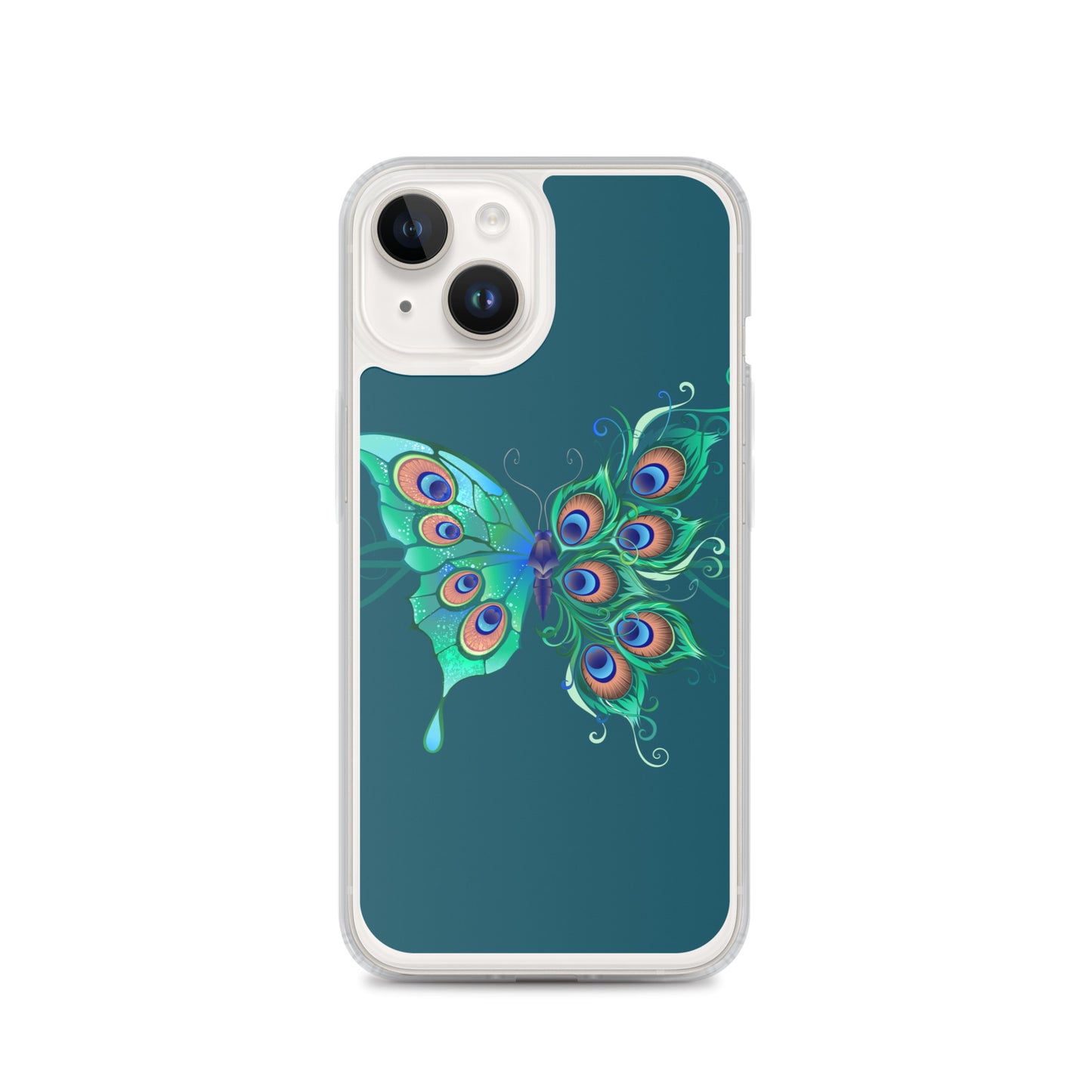 Peacock Butterfly Astronaut Blue Clear Case for iPhone®