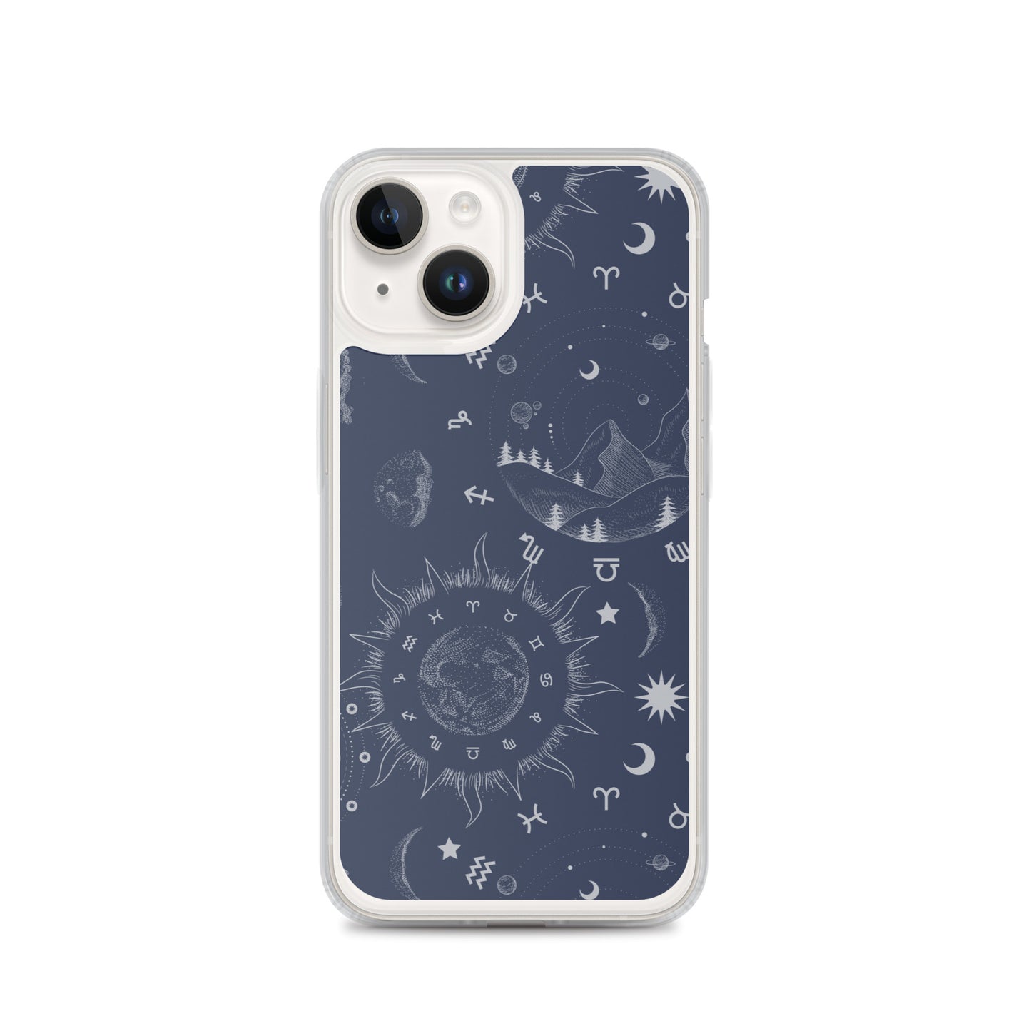 Navy Blue Moon Zodiac Clear Case for iPhone®