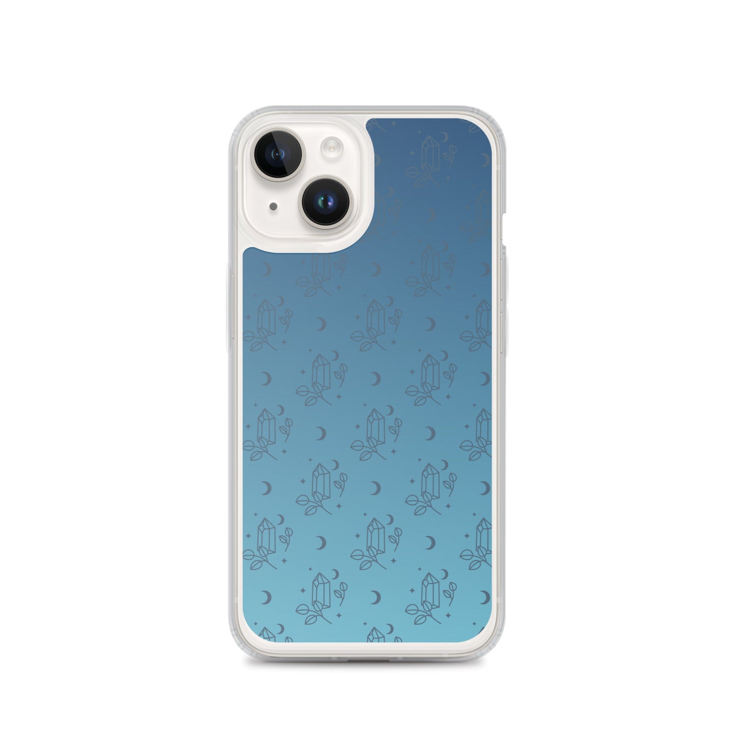 Blue Gradient Crystal Moon Clear Case for iPhone®