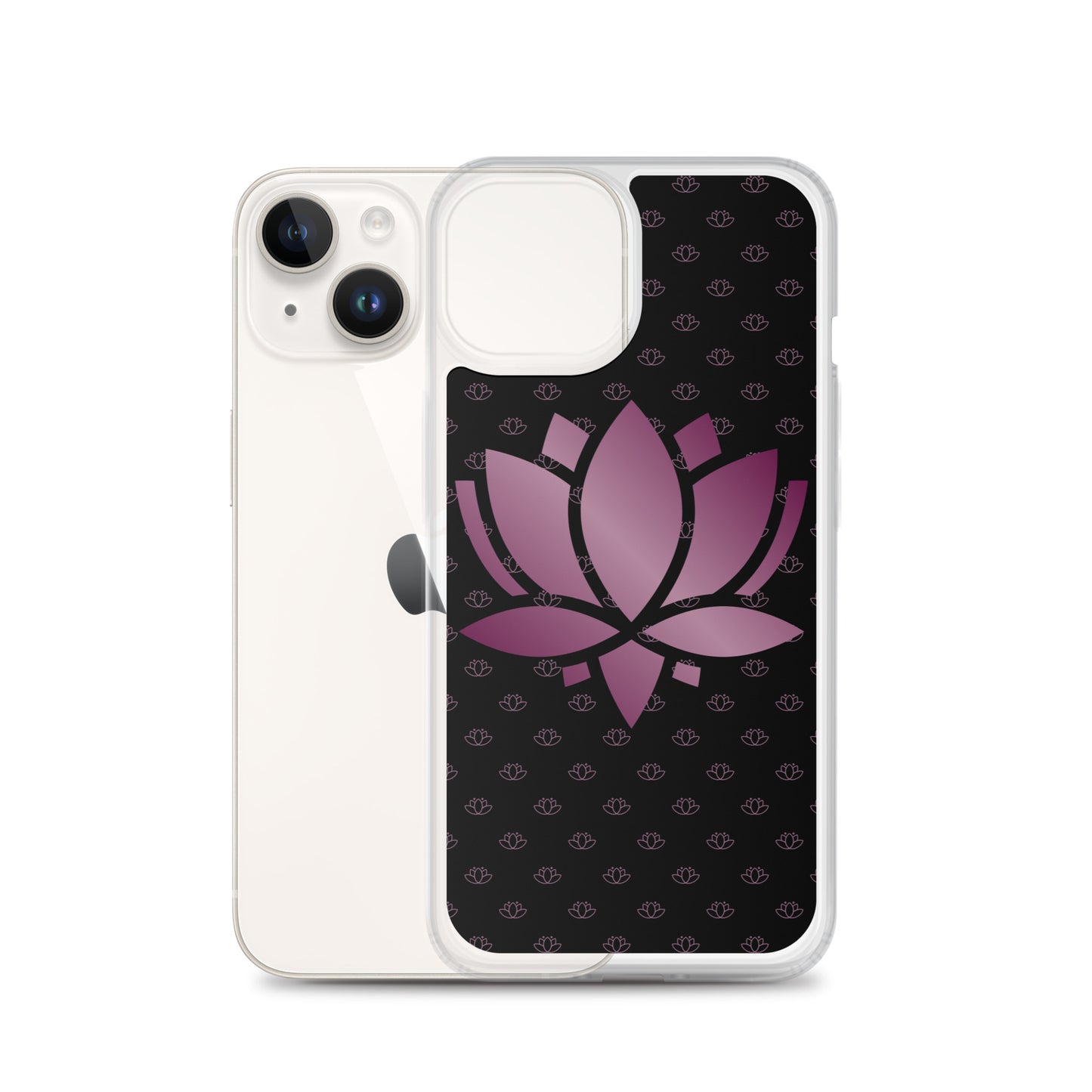 Lotus Flower Black Purple Power Clear Case for iPhone®