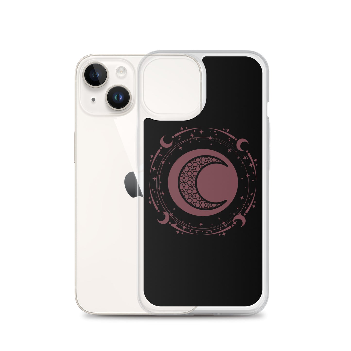 Moon Star Black Purple Peace Clear Case for iPhone®