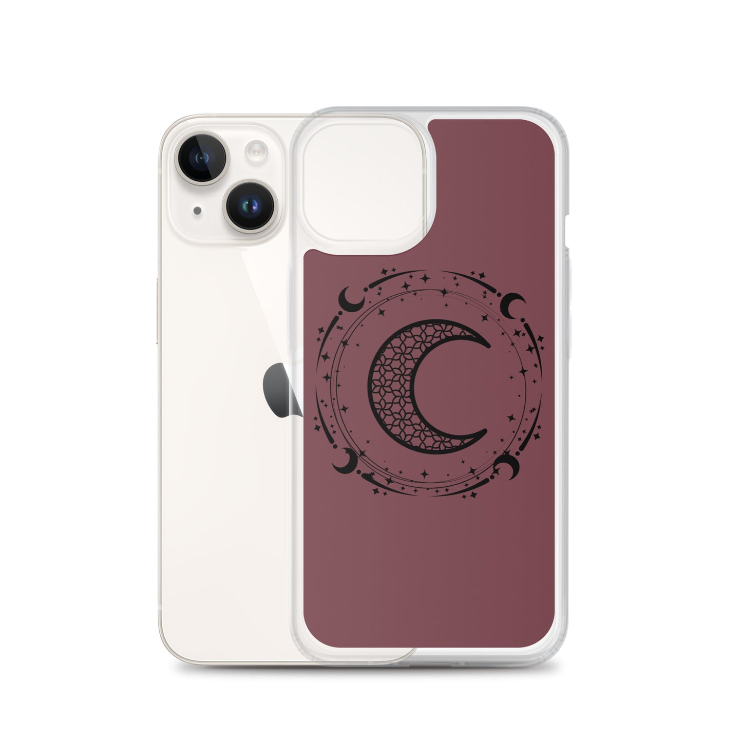 Moon Star Circle Purple Peace Clear Case for iPhone®